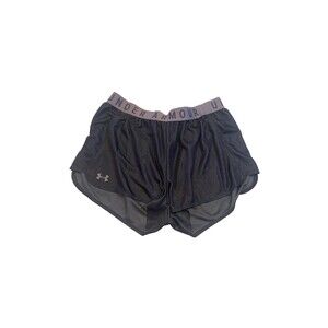 Under Armour Mesh Athletic Shorts - Black/Gray Logo Band - Size Large